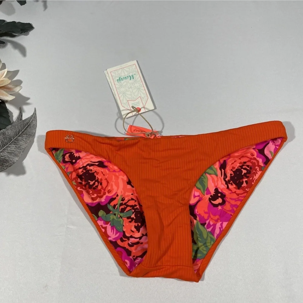 NWT‎ Maaji [ XS ] Ginger Orange Flirt Reversible Bikini Bottoms